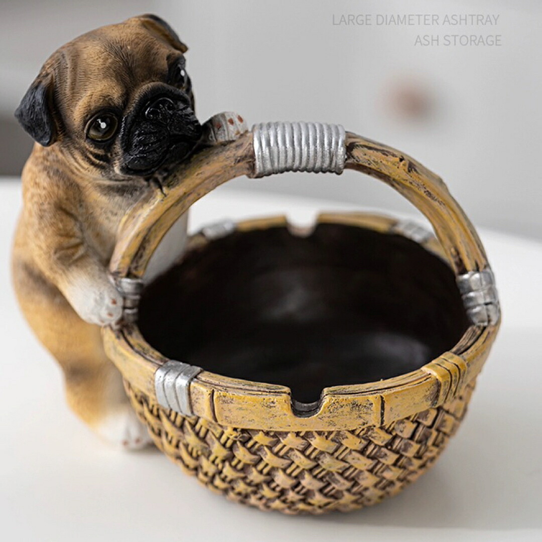 犬型 灰皿 イヌ 卓上収納 小物入れ パグ雑貨 キーケース 置物 PUG