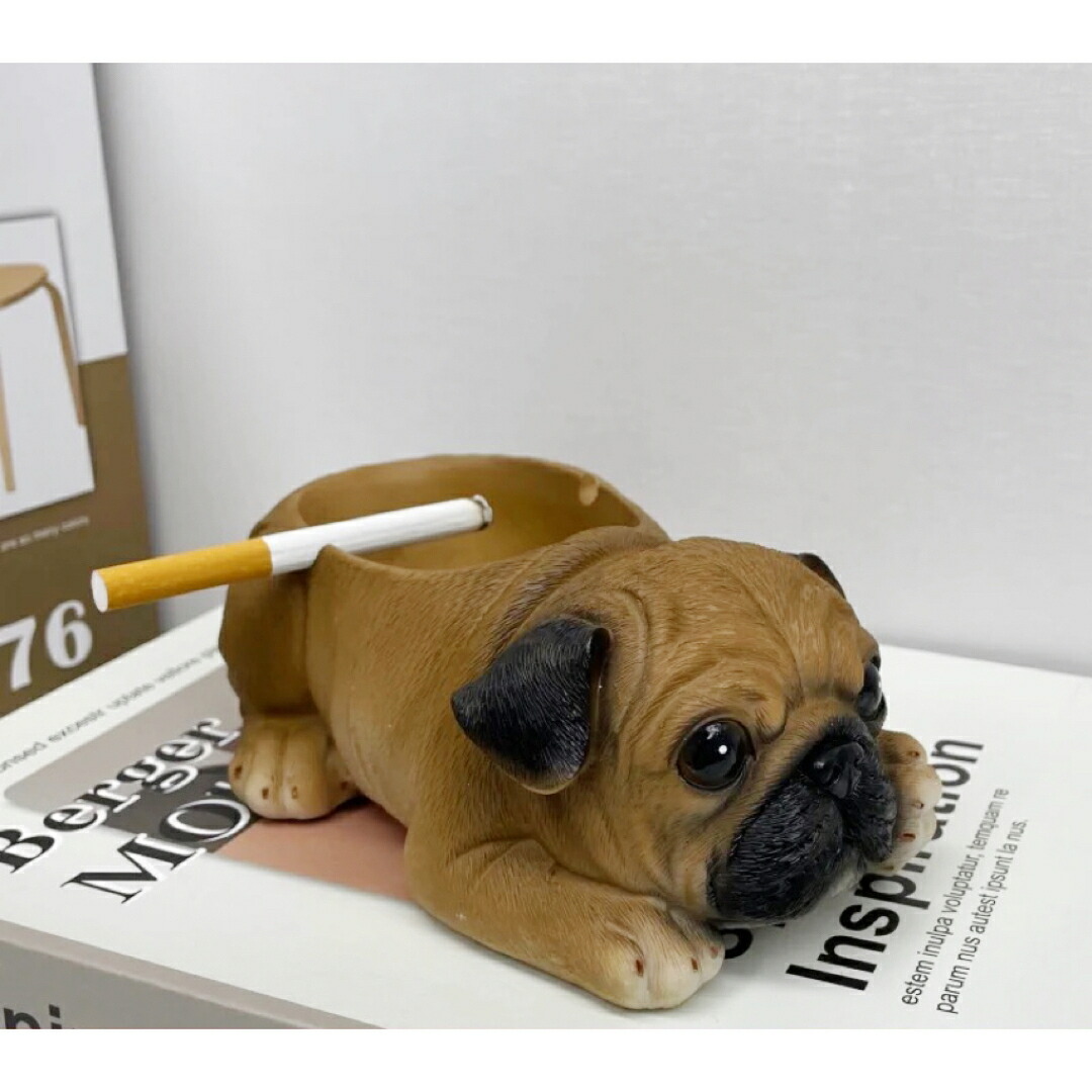 犬型 灰皿 イヌ 卓上収納 小物入れ パグ雑貨 キーケース 置物 PUG