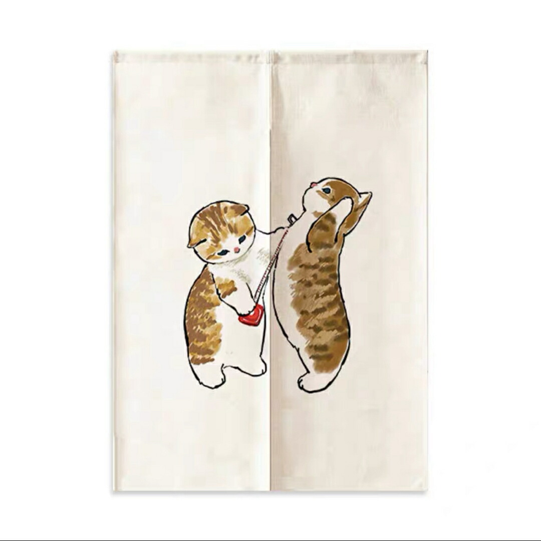 のれん ロング 暖簾 80×150 間仕切り ネコ　洋風 輸入雑貨 猫柄CAT