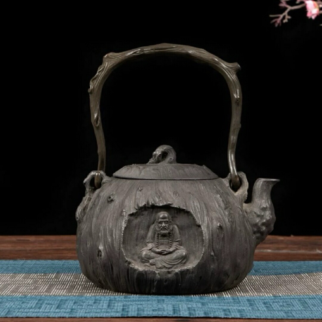 鋳鉄製鉄瓶 急須鉄瓶 手作り 老鉄瓶 やかんを沸かす 提梁鉄瓶 お茶の道具｜Sinessy 店