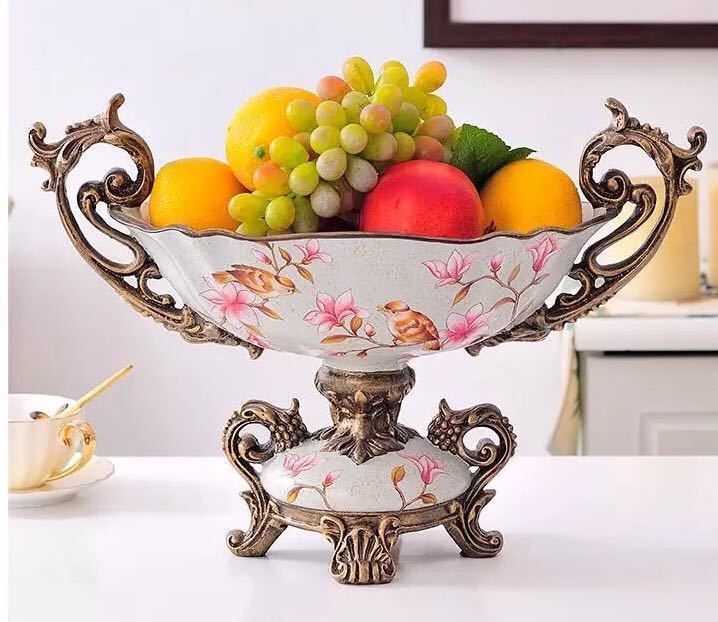 御前上等果物皿 黄金時代皿 御菓子皿、フルーツ一皿、花柄晴れ晴れしい 果物カゴ 御菓子鉢