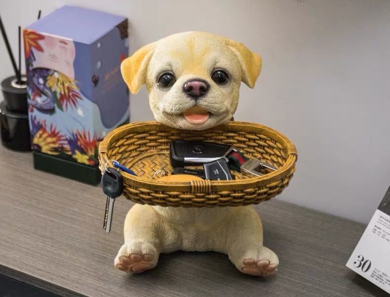 ラブラドール雑貨 置物 小物入れドッグ 犬 収納ボックス かご 小物入れ