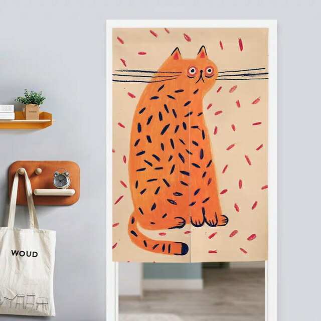 猫柄のれん ロング 暖簾80x150cm ネコ かわいい 間仕切り猫雑貨|Sinessy 店