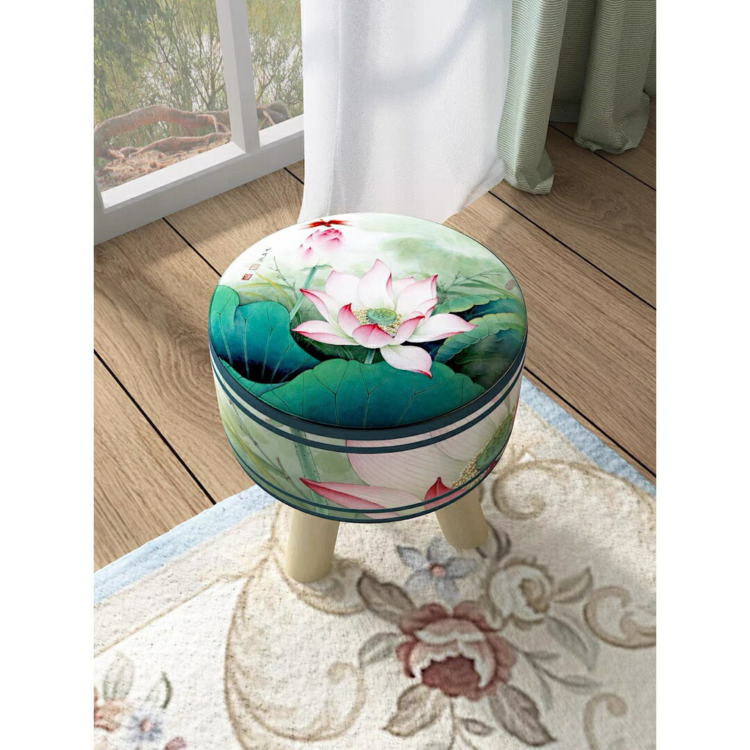 ハス 花柄椅子 イス スツール インテリア家具 ハス雑貨|Sinessy 店