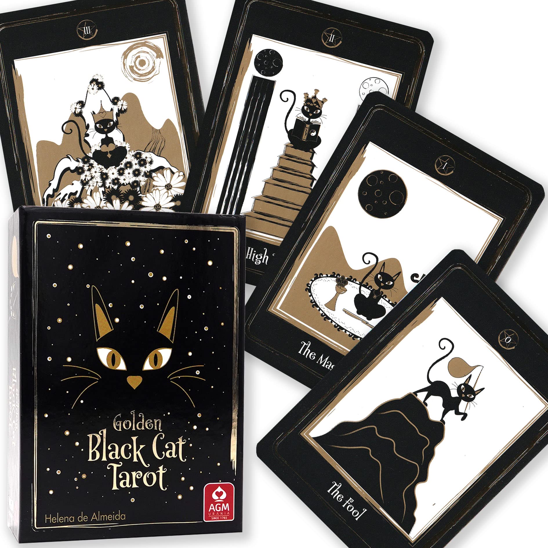 ゴールデン ブラック キャット タロット Golden Black Cat Tarot タロット占い方 日本語解説書付き 正規品 タロットカード 78枚画像
