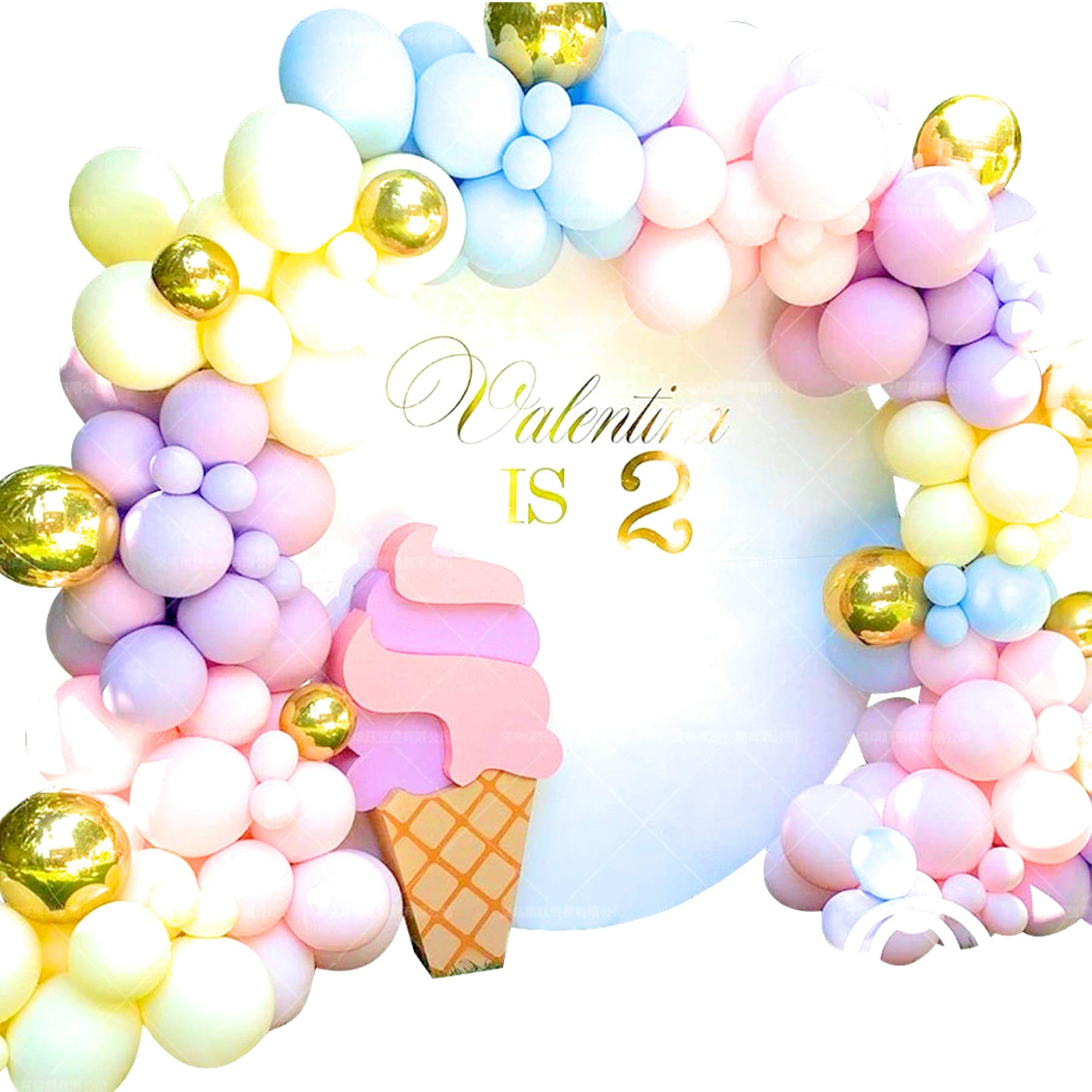 kanon バルーンアーチ マカロンカラー 120個セット 結婚祝い 誕生日 パーティー 風船画像