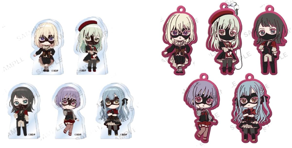 2種セット カプセル付属「BanG Dream! Ave Mujica ぶあついアクリルスタンド」＆「BanG Dream! Ave Mujica カプセルラバーストラップ」フルコンプセット画像