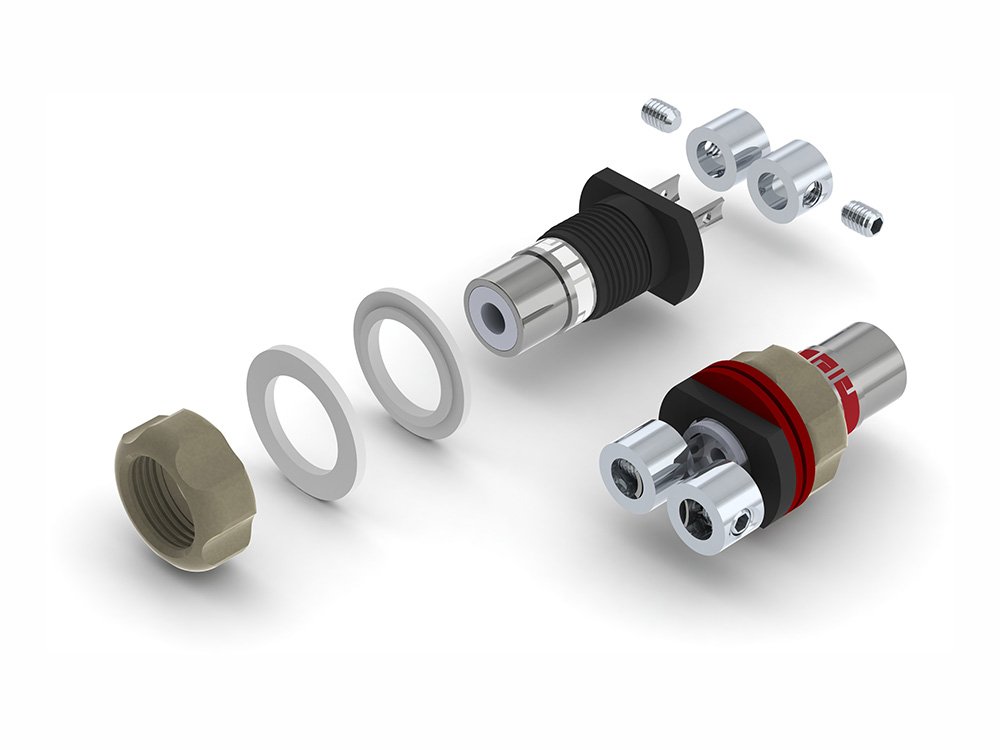 aeco RCA Jack ARJ-4045R, 2pcs/1set, Rhodium Plating, Vacuum bag その他-家電