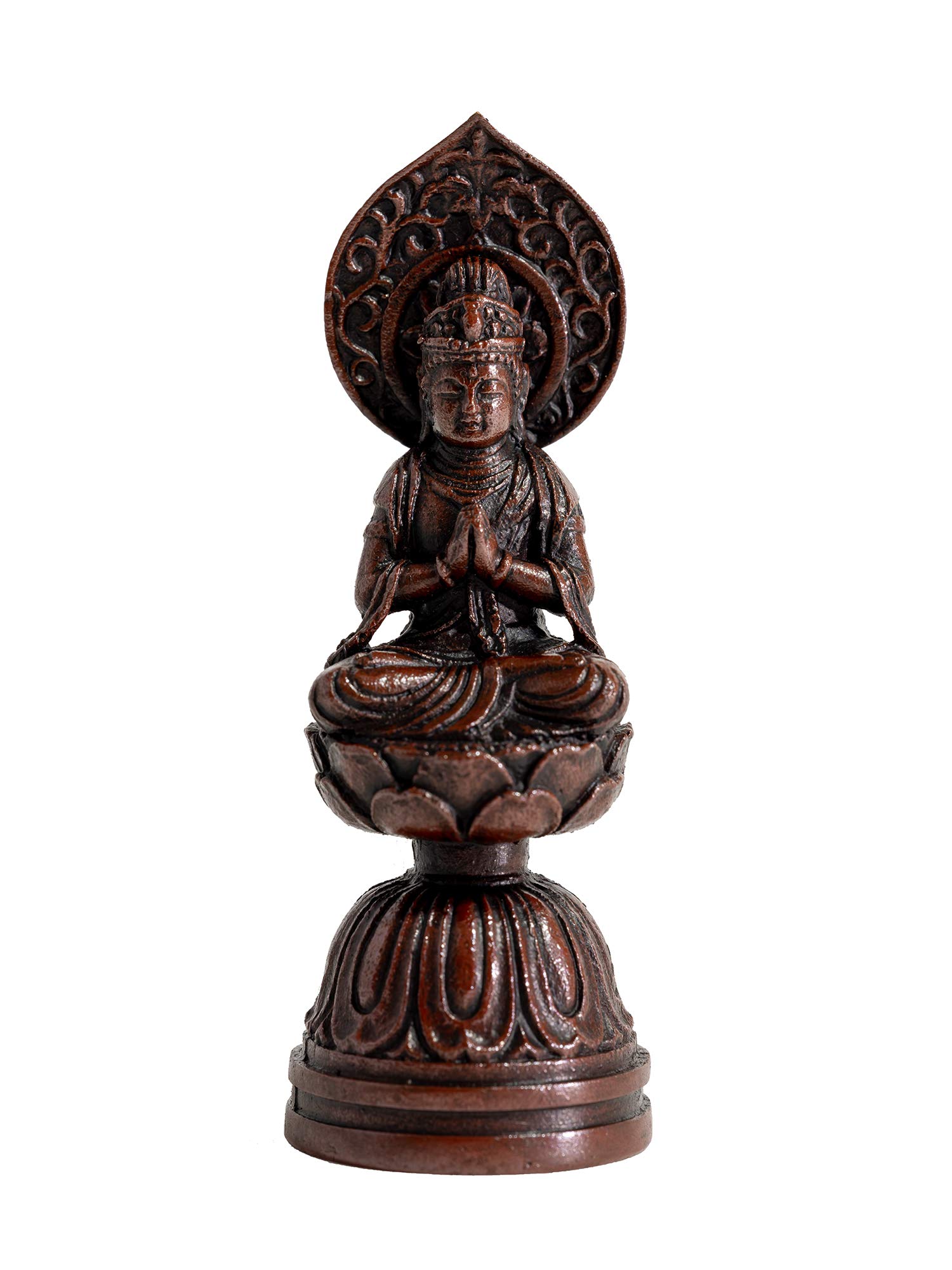 仏像 勢至菩薩 7.6糎 （蝋型銅製） 仏師：牧田秀雲 原本＿（午年出どころ）十二支守り本尊 干支 丘陵銅器(COせいしぼさつS)