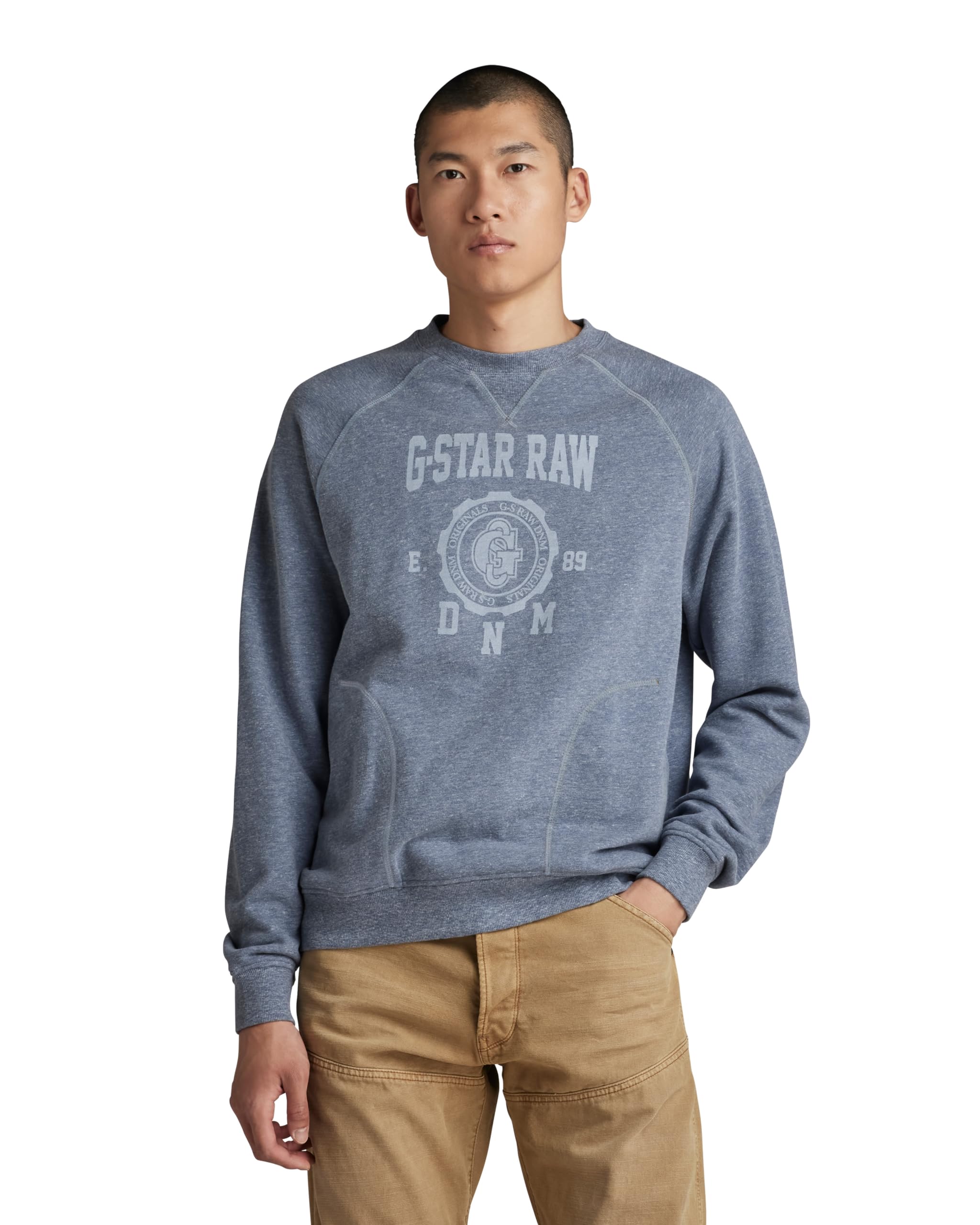 [ジースターロゥ] 汗水 調教師 メンズ ルーズフィット 青碧 Collegic raglan loose r 西南 D24417-D562-G382-XS