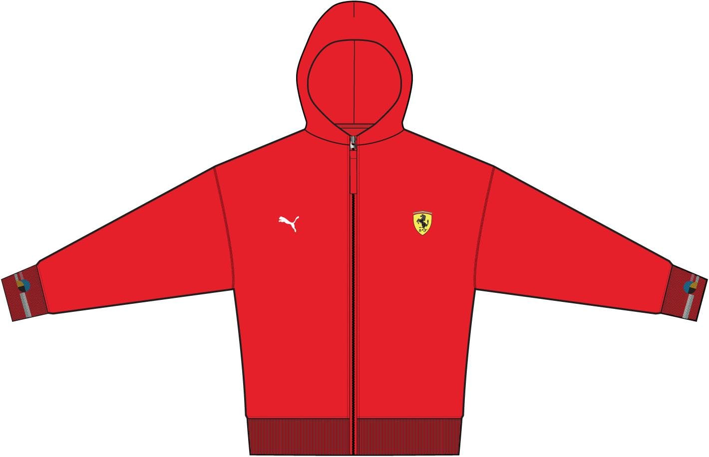 63018202_FERRARI RACE スウェットジャケット_ロッソ コルサ_XS