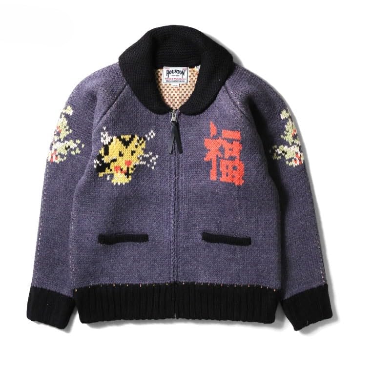 [ヒューストン] SOUVENIR COWICHAN SWEATER (MAP) メンズ 22318NVL NAVY L