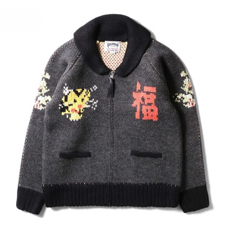 [ヒューストン] SOUVENIR COWICHAN SWEATER (MAP) メンズ 22318BKXL BLACK XL