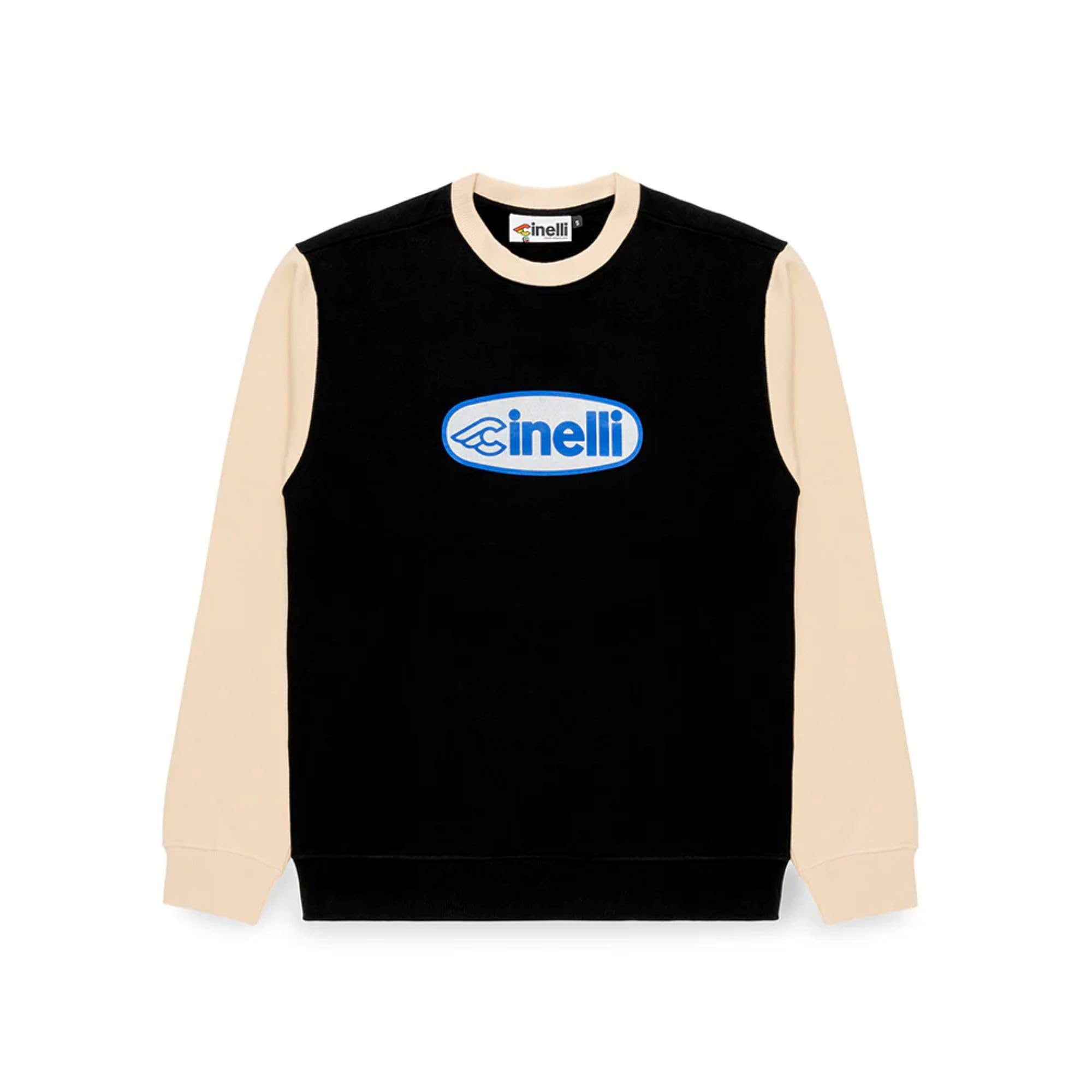[グルッポ] チネリ(cinelli) クルーネックスウェットシャツ 長袖 CREWNECK OVAL 黒いこと/白いこと