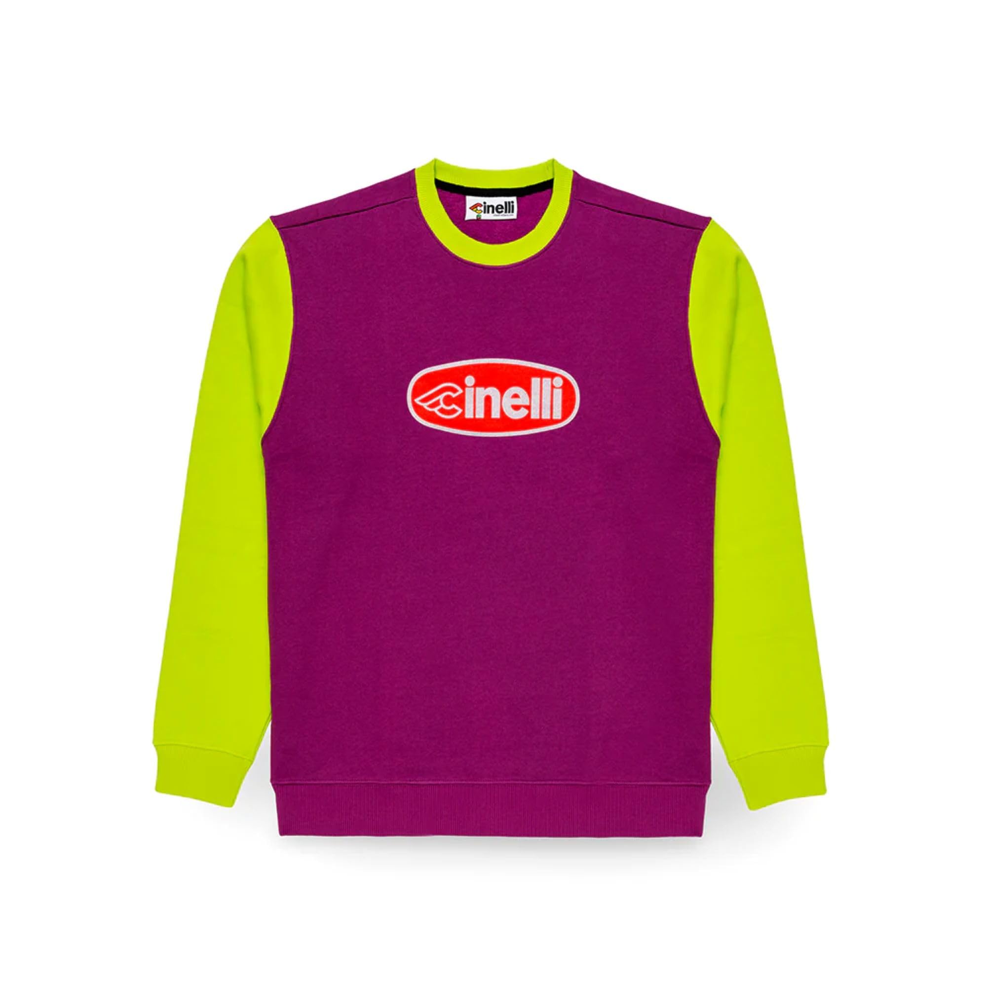 [グルッポ] チネリ(cinelli) クルーネックスウェットシャツ 長袖 CREWNECK OVAL パープル/ライトグリーン