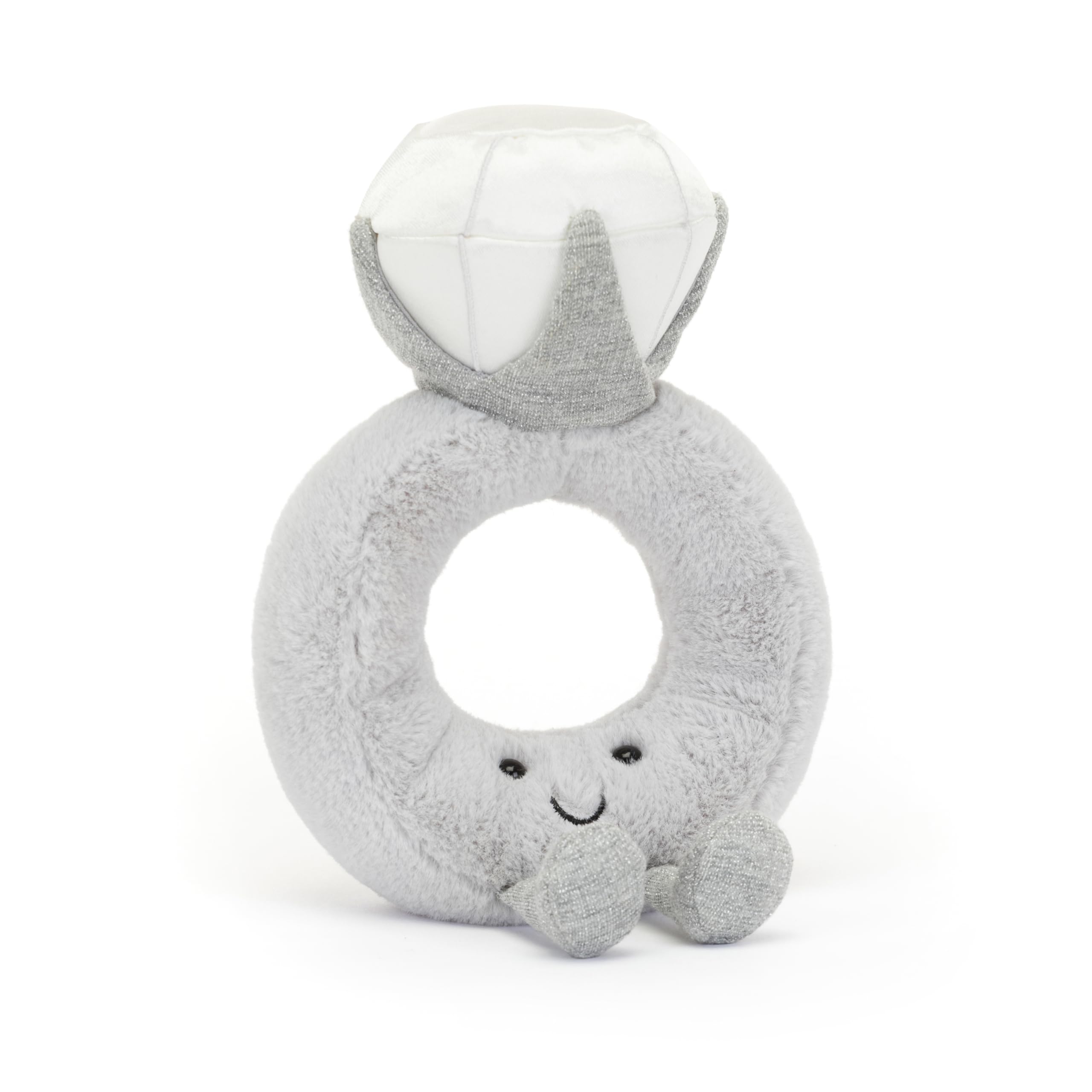 Jellycat Amuseables 金剛石輪っかぬいぐるみ 8in - 一緒になる指環ぬいぐるみ - エンゲージメントや華燭の典差し上げ物