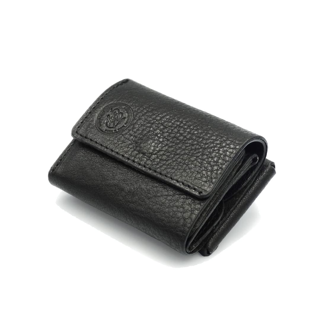 KumiWallet ミニウォレット 三つ折り ミニ金入れ コインケース 歌留多容れもの (黒いこと)