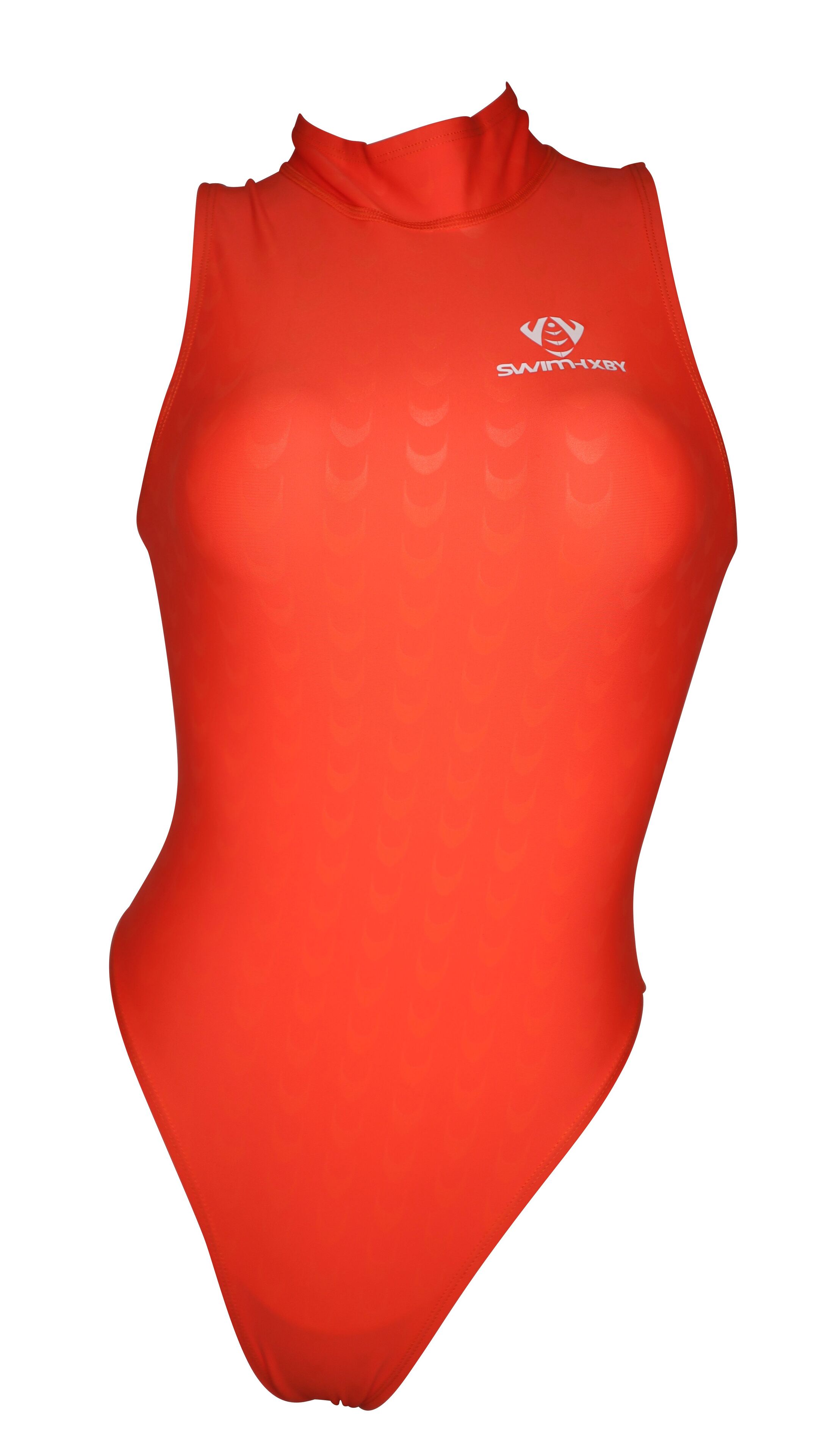 【SWIMHXBY】　競泳水着 レディース ガールズ 203 オレンジ ウォーターポロ バックジップ