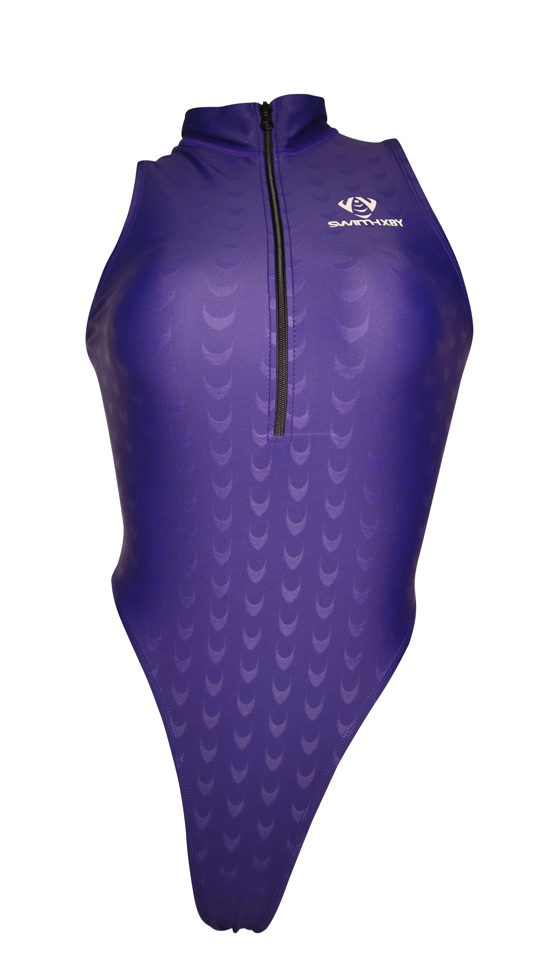 【SWIMHXBY】　競泳水着 レディース ガールズ 203 ネイビー ウォーターポロ フロントジップ　Tバックモデル
