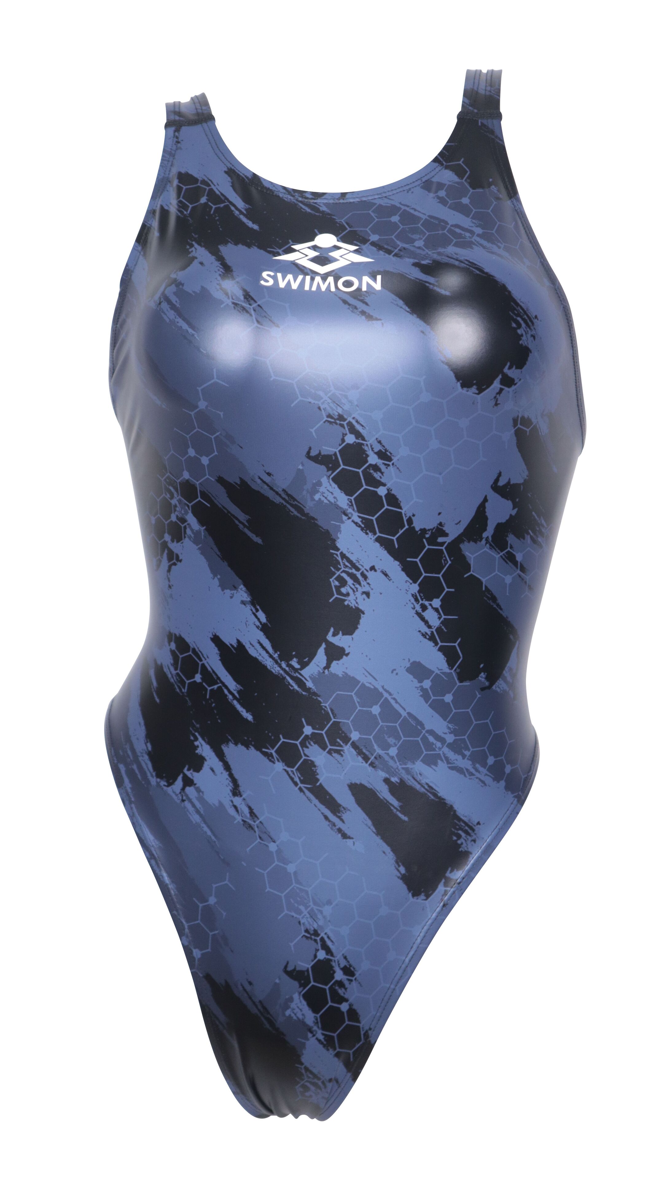 競泳用水着 黒・青・緑 ストライプ 競泳用水着 黒・青・緑