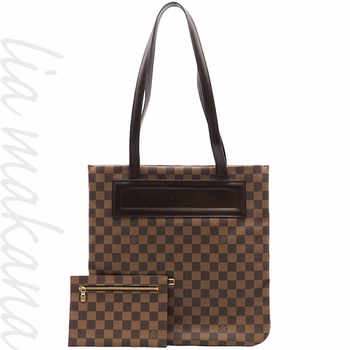 【中古】LOUIS VUITTON ルイ ヴィトン クリフトン ダミエ・エベヌ 帆布 御徒面子 トートバッグ ショルダーバッグ 肩かけ 赤銅色 ゴールド金具 N51149【リアマカナ】