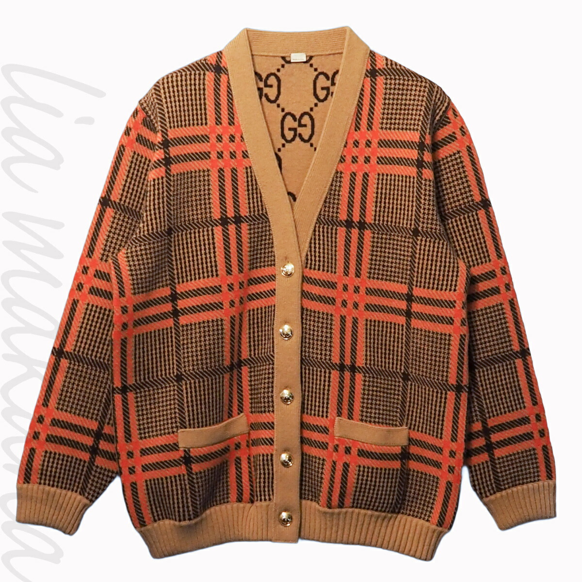 現行 新品同様 グッチ カーディガン ニット グリッター GG柄 金ボタン 楽天市場】GUCCI グッチ カーディガン レディース M ブラック ゴールド