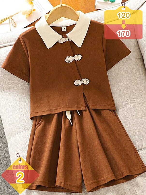 お子さん服 お姉さん セットアップ 半袖ｔプルオーバー 遊撃手ズボン下 2点仕掛ける キッズ ティーシャツ 上下仕掛ける 運動競技お召しもの 運動すること着 ガールズ 夏服 トップス オシャレ 社交ダンス服 柔軟体操着 庭球 ピンポン はいり込む 御坊っちゃん服 liber-online キッズ・ベビー・マタニティ-キッズファッション-スーツ・カジュアルセットアップ