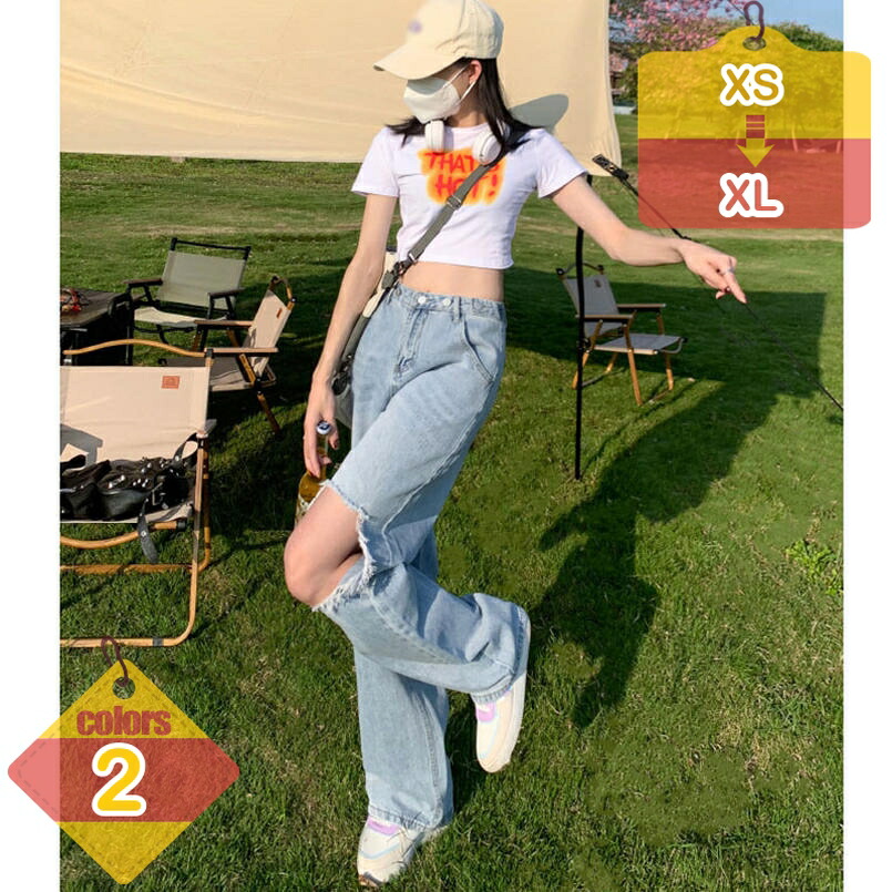 ジーンズ レディース ワイドパンツ ダメージ加工 ハイウエスト ゆったり デニムパンツ ストレートパンツ 春夏 ガウチョパンツ ロングパンツ デニムパンツ ワイドパンツ しゃれ 大人 ママコーデ 女子会 liber-online