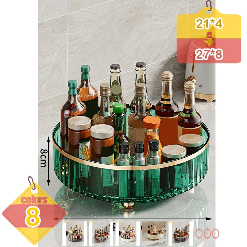 1000円OFFクーポン スパイスラック 調味料ラック 360&deg;回転式 一層 丸型 大容量 省スペース 調味料おき ターンテーブル 回転台 キッチンラック 多目的棚 調味料 収納トレイ 卓上回転トレー 調味料ラック 冷蔵庫回転だい 冷蔵庫上ラング 回転台 キッチントレイ｜りべる通販