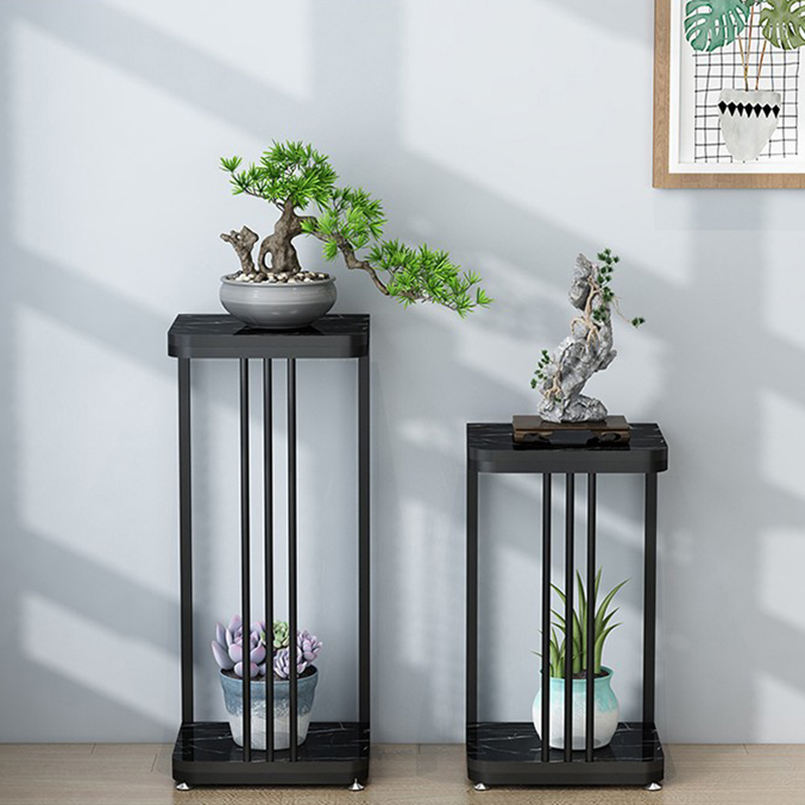 1000円OFFクーポン フラワースタンド 鉄アート 置物 置き台 収納棚 プランタースタンド バルコニー 2段 植木台 大理石柄 おしゃれ インテリア ガーデンラック 花棚 盆栽スタンド スリム 観葉植物/盆栽 植木台 liber-online|りべる通販
