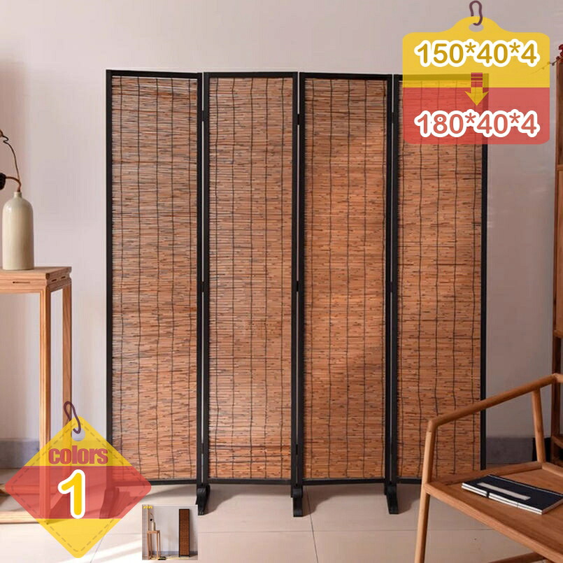 2000円OFFクーポン ついたて 間仕切り パーテーション 高さ150/180cm 4連 目隠し パーティション 衝立 洋風 和風 仕切り 室内 部屋 オフィス アジアン 折りたたみ 自立 つい立 角度自由 木製 軽量 黒 シンプル オシャレ 省スぺース liber-online｜りべる通販 24,053円