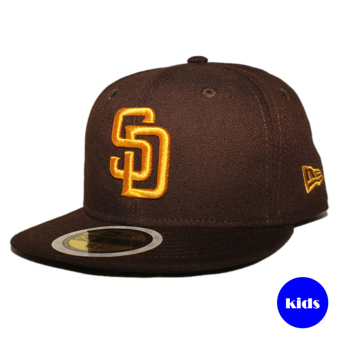【子供用】 ニューエラ ベースボールキャップ 帽子 NEW ERA 59fifty キッズ MLB サンディエゴ パドレス 6 3/8-6 3/4 [ bn ]画像