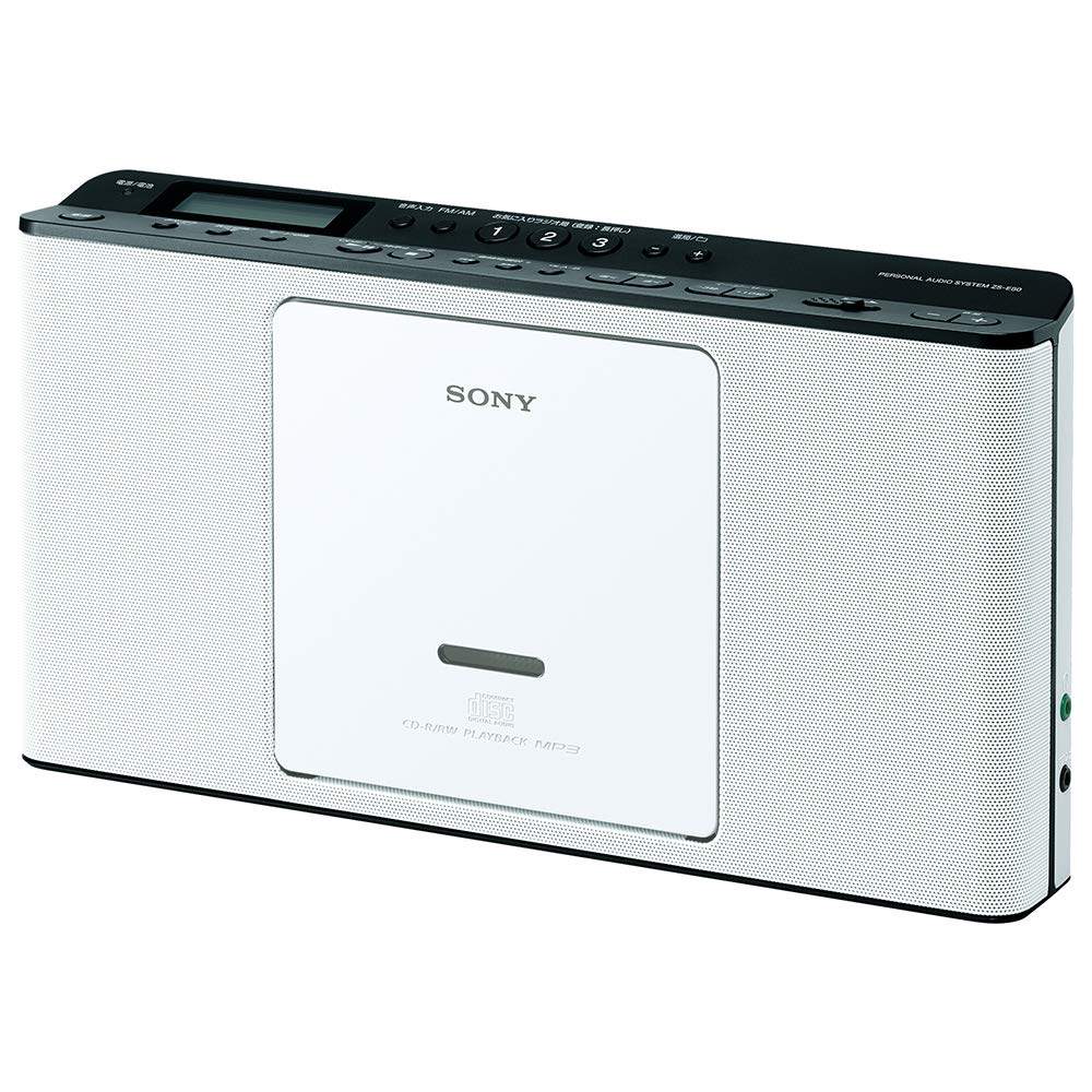 ソニー CDラジオ ZS-E80 : FM/AM/ワイドFM対応 語学学習用機能搭載 ホワイト ZS-E80 W (整備済み品)