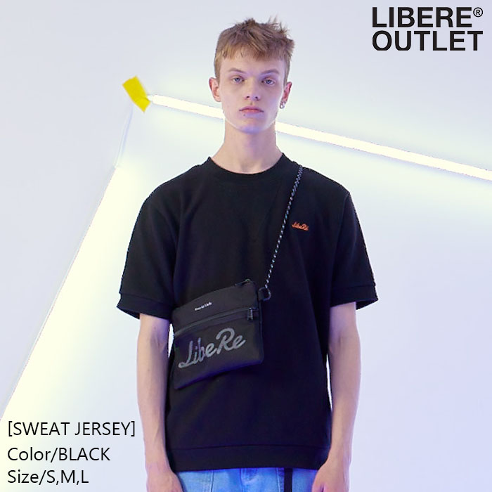 LIBERE リベーレ スウェット スエット ジャージ Tシャツ ティーシャツ T-SHIRT TEE 半袖 黒 ブラック[SWEAT JERSEY/BLACK]公式アウトレット