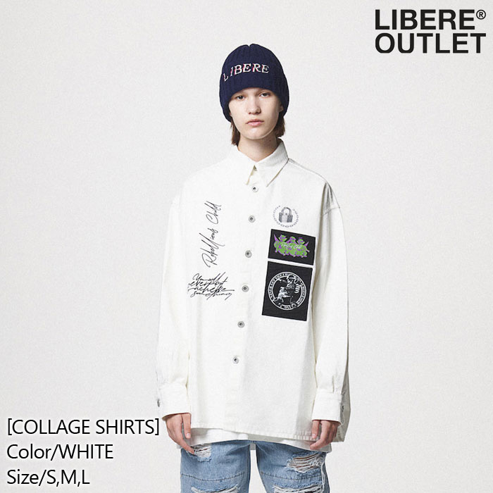 LIBERE リベーレ カレッジ シャツ カラーシャツ オックスフォードシャツ 長袖 白 ホワイト[COLLAGE SHIRTS/WHITE]公式アウトレット