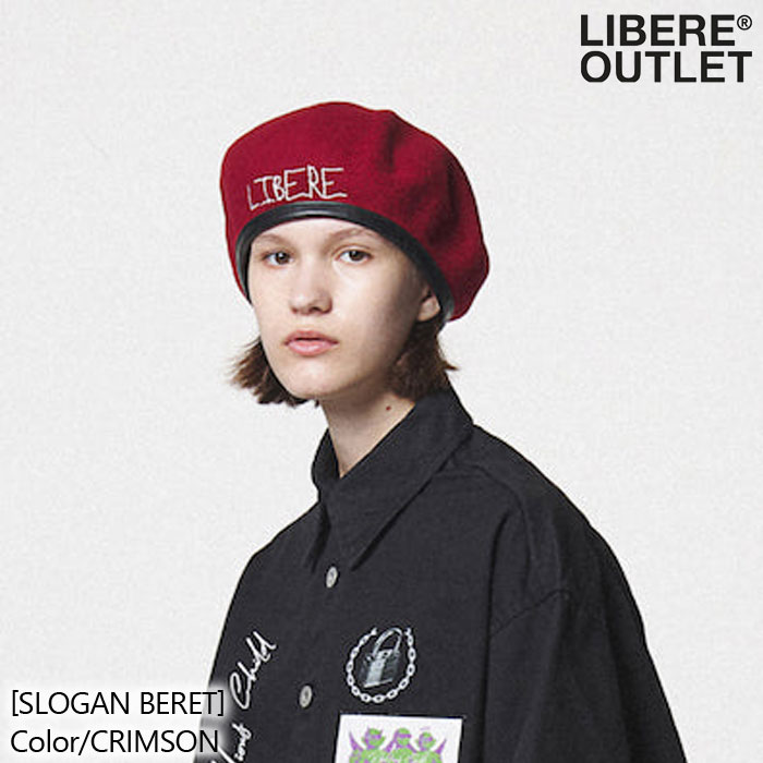 LIBERE リベーレ スローガン ベレー ベレー帽 帽子 RED 赤 レッド クリムゾン[SLOGAN BERET/CRIMSON]公式アウトレット