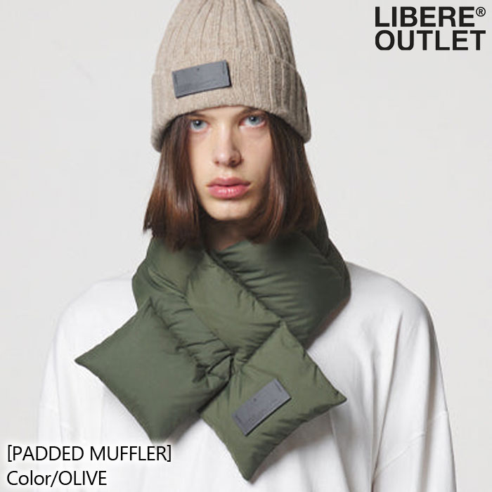 LIBERE リベーレ パデッド マフラー ネックウォーマー ストール 防寒 オリーブ[PADDED MUFFLER/OLIVE]公式アウトレット