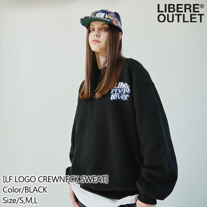 LIBERE リベーレ ロゴ クルーネック スウェット スエット トレーナー プルオーバー 長袖 黒 ブラック[LF LOGO CREWNECK SWEAT/BLACK]公式アウトレット｜LIBERE OUTLET