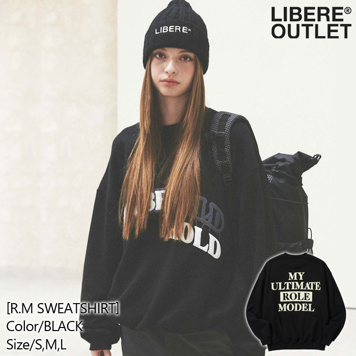 LIBERE リベーレ スウェット シャツ スエット トレーナー プルオーバー 長袖 黒 ブラック[R.M SWEATSHIRT/BLACK]公式アウトレット