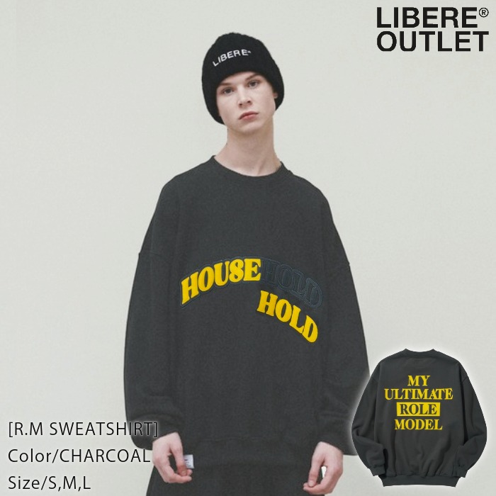 LIBERE リベーレ スウェット シャツ スエット トレーナー プルオーバー 長袖 GRAY 灰色 グレー チャコール[R.M SWEATSHIRT/CHARCOAL] 公式アウトレット