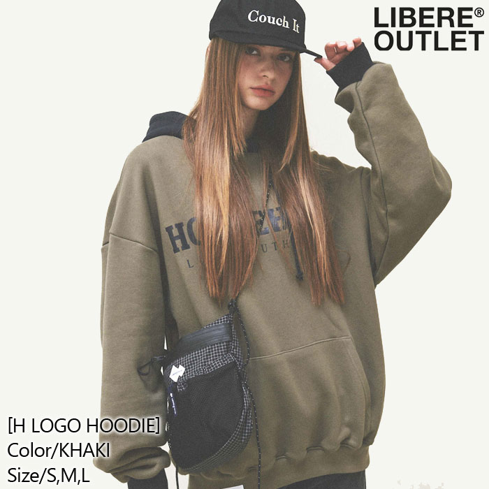 LIBERE リベーレ H ロゴ フーディー パーカー プルオーバー 長袖 カーキ[H LOGO HOODIE/KHAKI]公式アウトレット｜LIBERE OUTLET