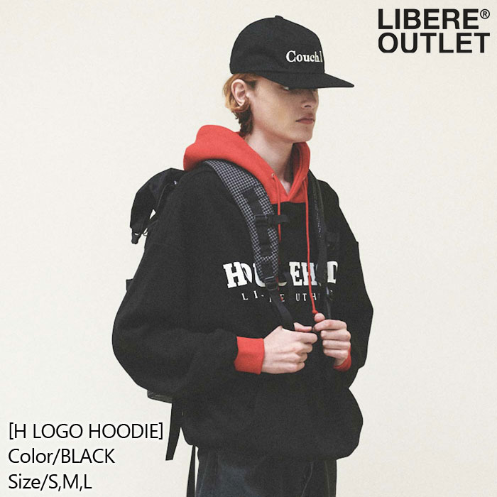 LIBERE リベーレ H ロゴ フーディー パーカー プルオーバー 長袖 黒 ブラック[H LOGO HOODIE/BLACK]公式アウトレット｜LIBERE OUTLET