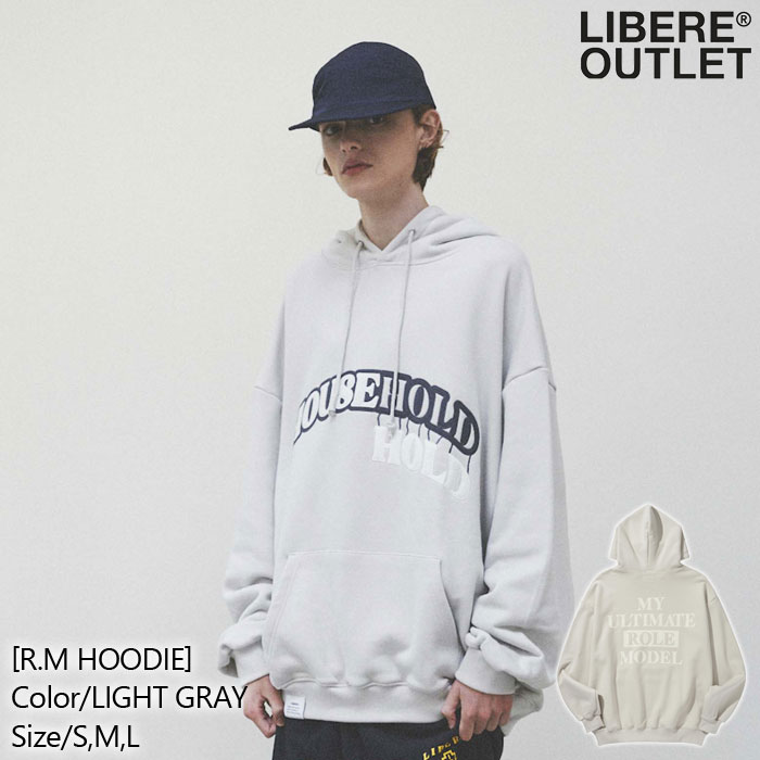 LIBERE リベーレ フーディー パーカー プルオーバー 長袖 灰色 ライトグレー[R.M HOODIE/LIGHT GRAY]公式アウトレット