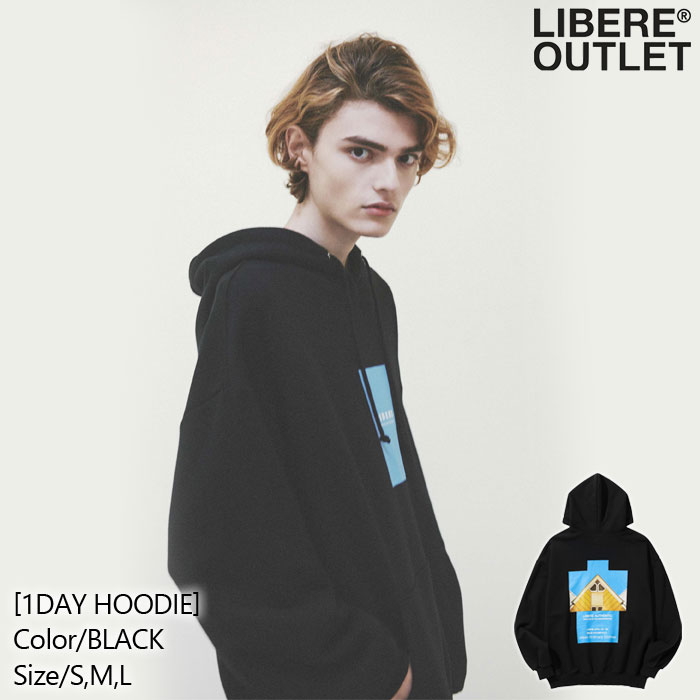 LIBERE リベーレ ワンデー フーディー パーカー プルオーバー 長袖 黒 ブラック[1DAY HOODIE/BLACK]公式アウトレット｜LIBERE OUTLET