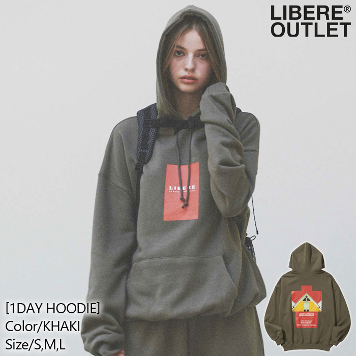 LIBERE リベーレ ワンデー フーディー パーカー プルオーバー 長袖 カーキ[1DAY HOODIE/KHAKI]公式アウトレット｜LIBERE OUTLET
