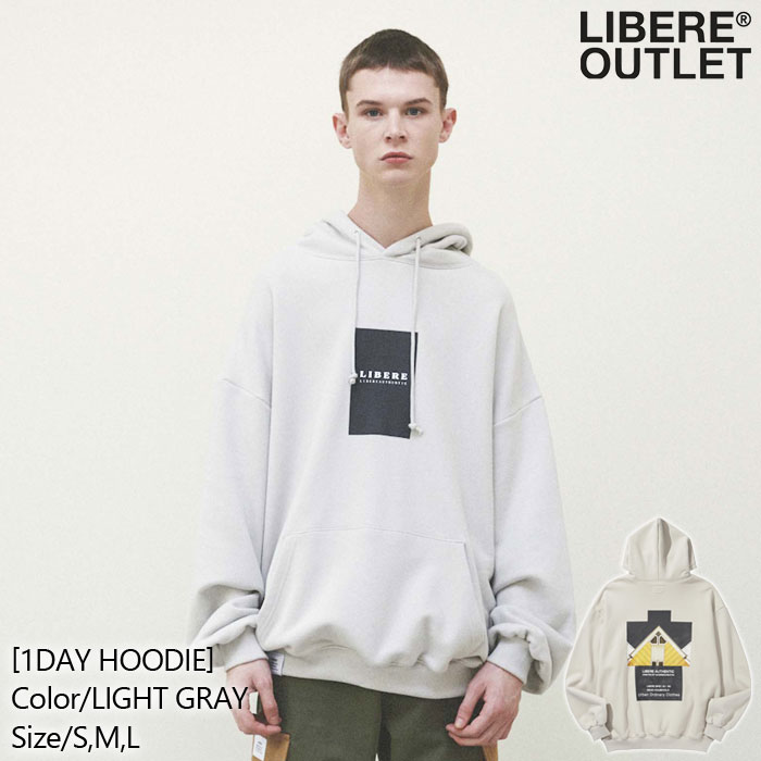 LIBERE リベーレ ワンデー フーディー パーカー プルオーバー 長袖 灰色 ライトグレー[1DAY HOODIE/LIGHT GRAY]公式アウトレット｜LIBERE OUTLET
