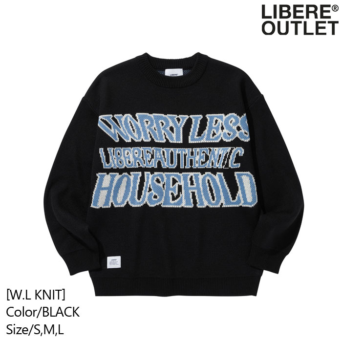 LIBERE リベーレ ニット セーター プルオーバー 長袖 防寒 黒 ブラック[W.L KNIT/BLACK]公式アウトレット