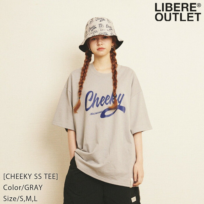 LIBERE リベーレ チーキー Tシャツ ティーシャツ T-SHIRT 半袖 灰色 グレー[CHEEKY SS TEE/GRAY] 公式アウトレット