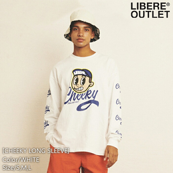LIBERE リベーレ チーキー ロングスリーブ Tシャツ ロンT LONGSLEEVE TEE 長袖 白 ホワイト[CHEEKY LONG SLEEVE/WHITE]公式アウトレット｜LIBERE OUTLET