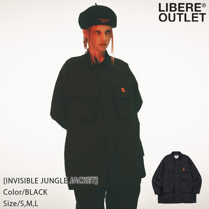 LIBERE リベーレ インビジブル ジャングル ジャケット アウター 上着 超薄手 黒 ブラック[INVISIBLE JUNGLE JACKET/BLACK]公式アウトレット